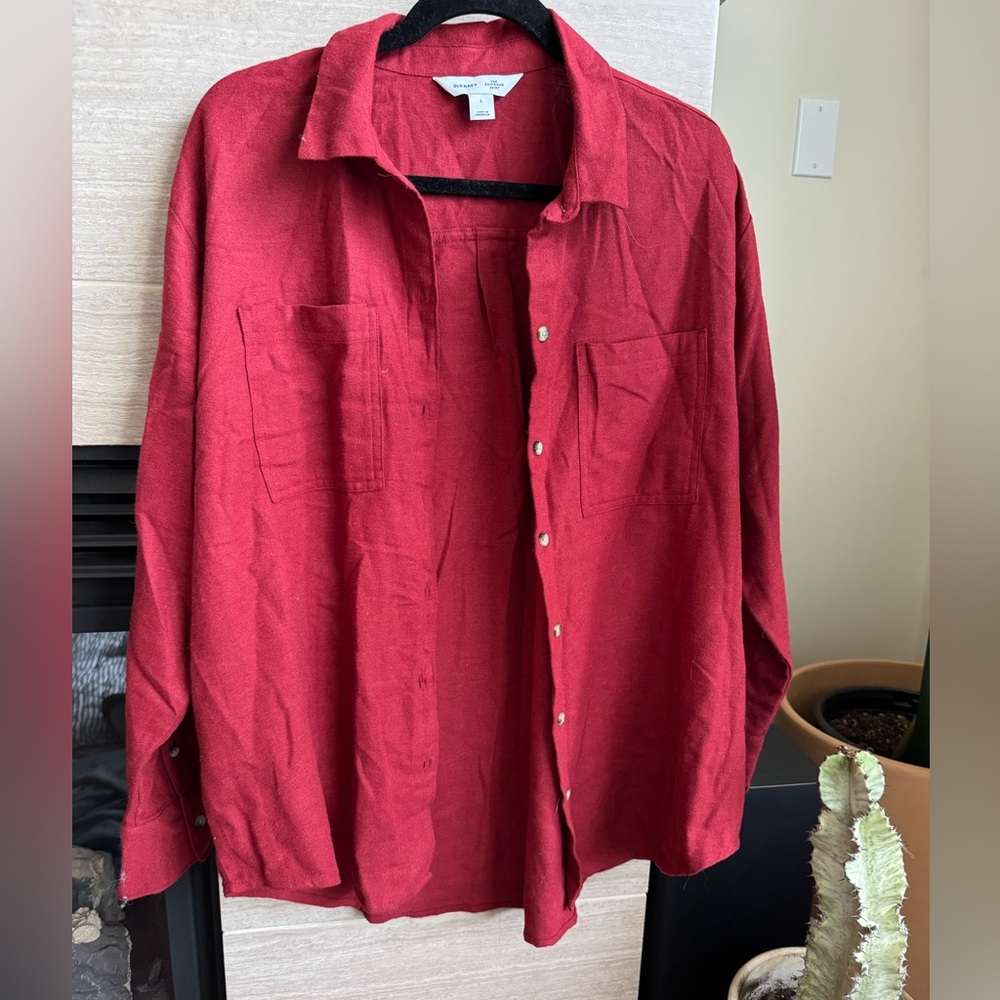 Old Navy- Bundle of Boyfriend Shirt and Cardigan